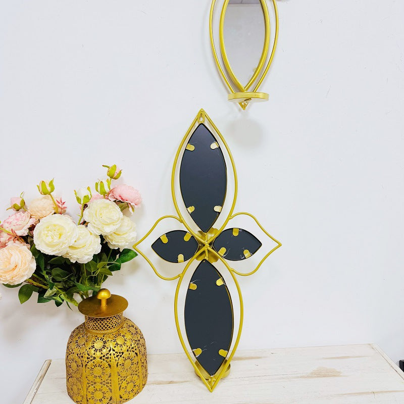 Elegant Floral Wall Mirror with Decorative Metal Design