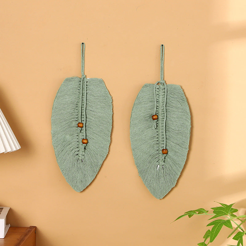 Leaf-Shaped Macrame Wall Art