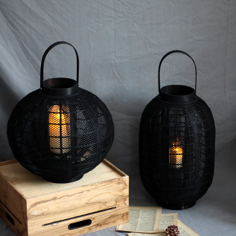 Decorative metal lantern with handle