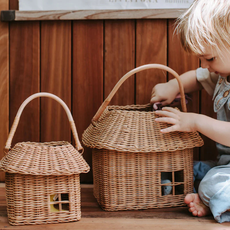 Playful storage basket in house design