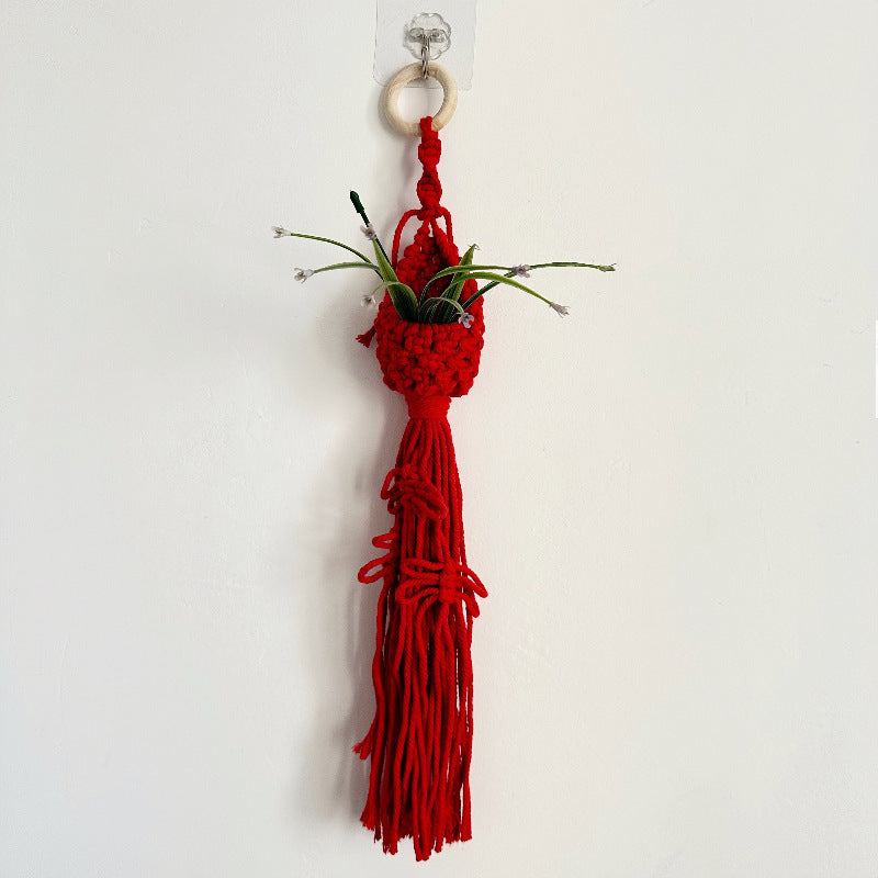 Macrame Plant Hanger with Decorative Tassels