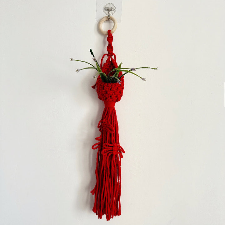 Macrame Plant Hanger with Decorative Tassels
