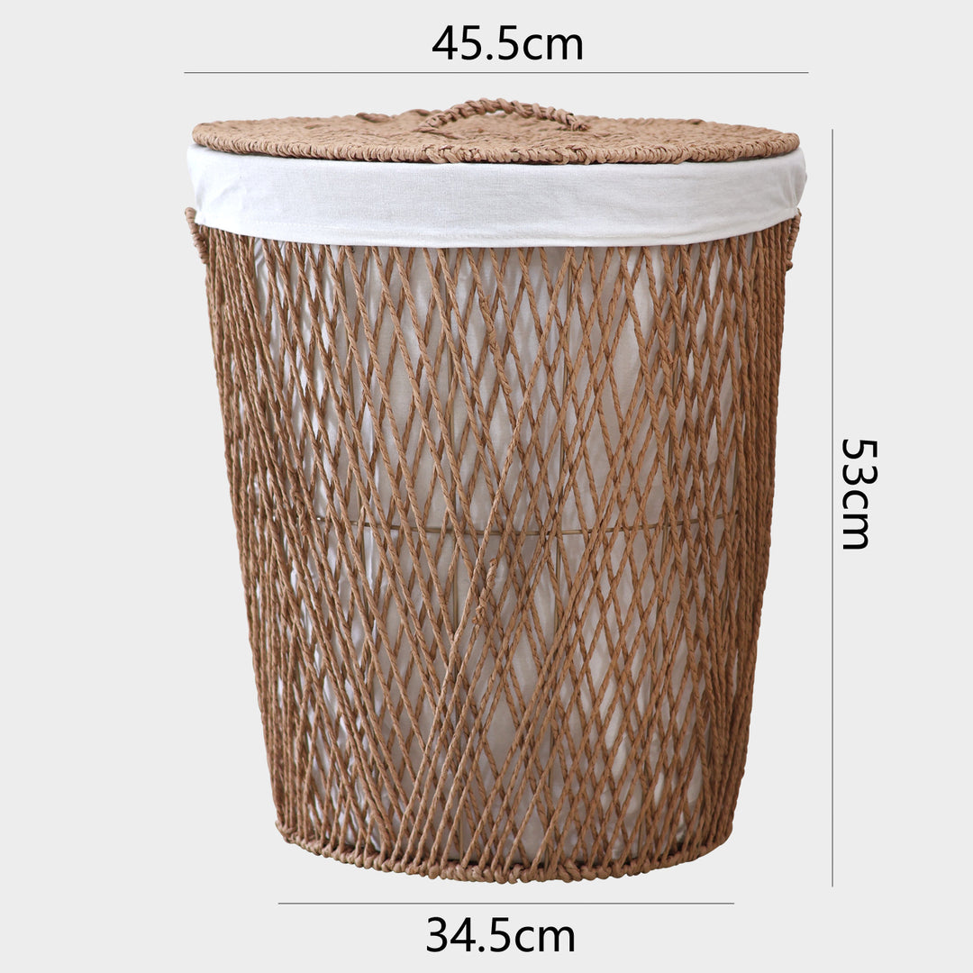 Decorative laundry basket with lid