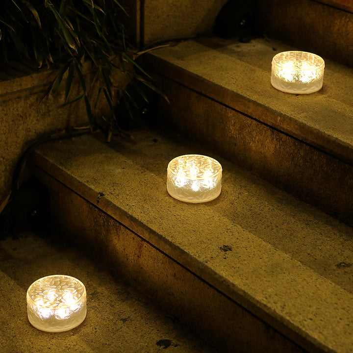 Solar Textured Glass Garden Path Lights
