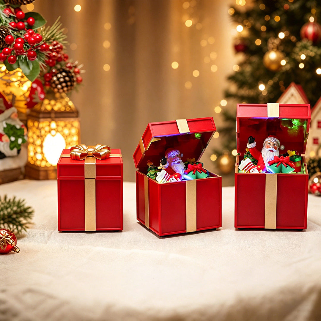 Decorative Christmas box with LED lighting