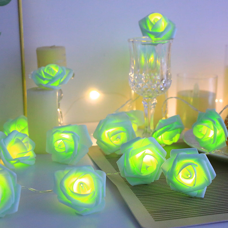 Decorative Foam Rose LED Garland for Table Decorations