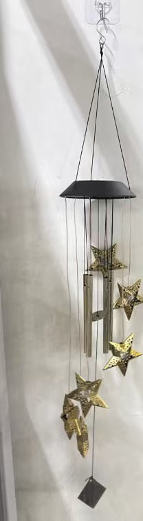 Outdoor Metal Star Wind Chime with Resonating Aluminum Tubes