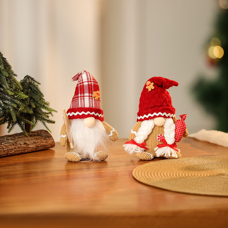 Decorative Christmas gnome figure with hat