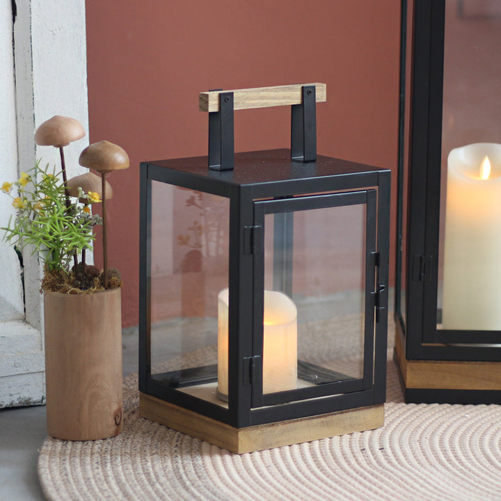 Decorative Lantern with Wooden Handle