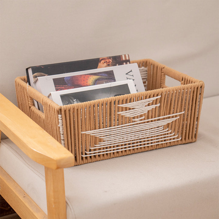 Storage basket with stylish woven design