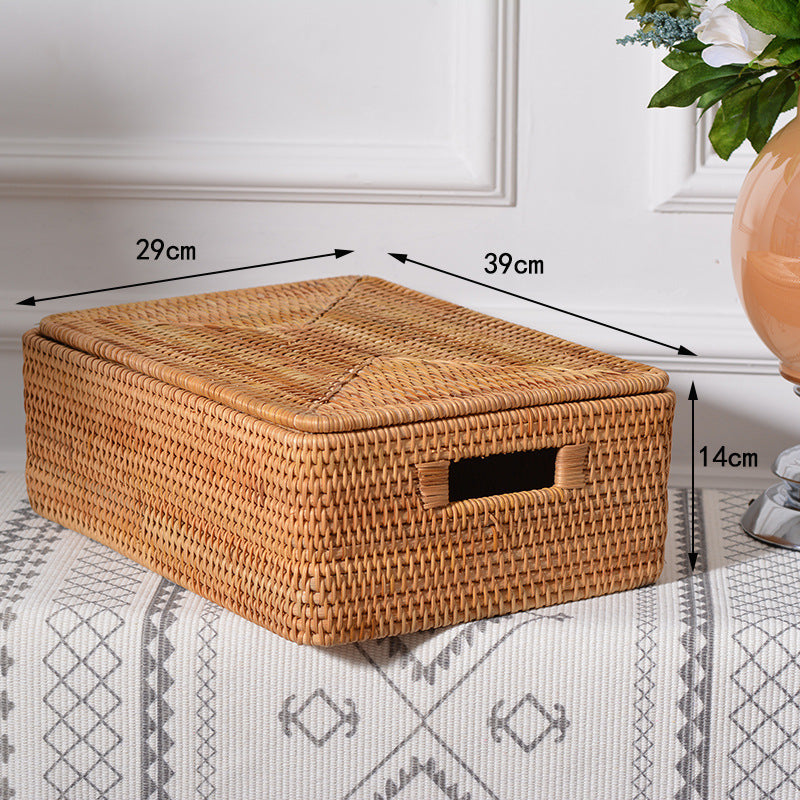 Storage box made of woven material