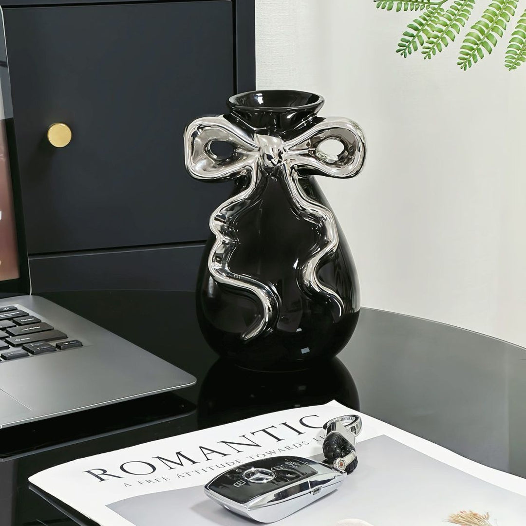 Decorative Bow-Shaped Art Vase