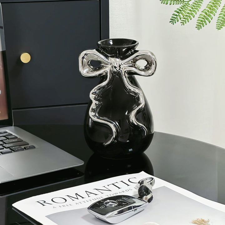 Decorative Bow-Shaped Art Vase