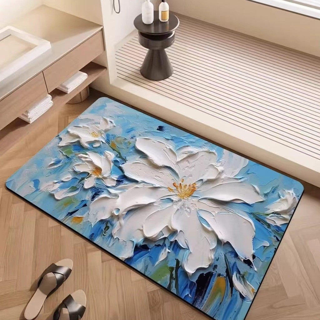 Luxury Textured Floral Bath Mat