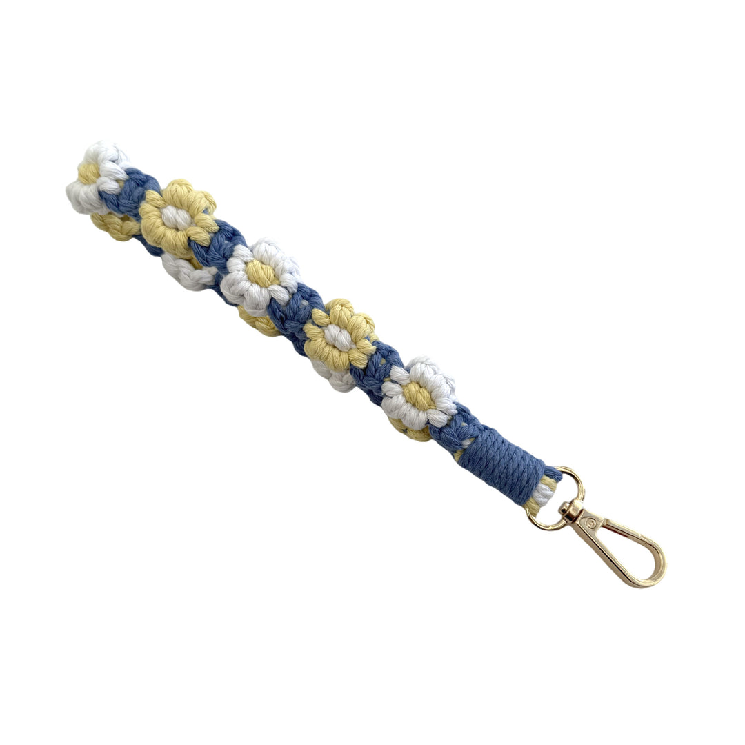 Floral Macrame Keychain Strap