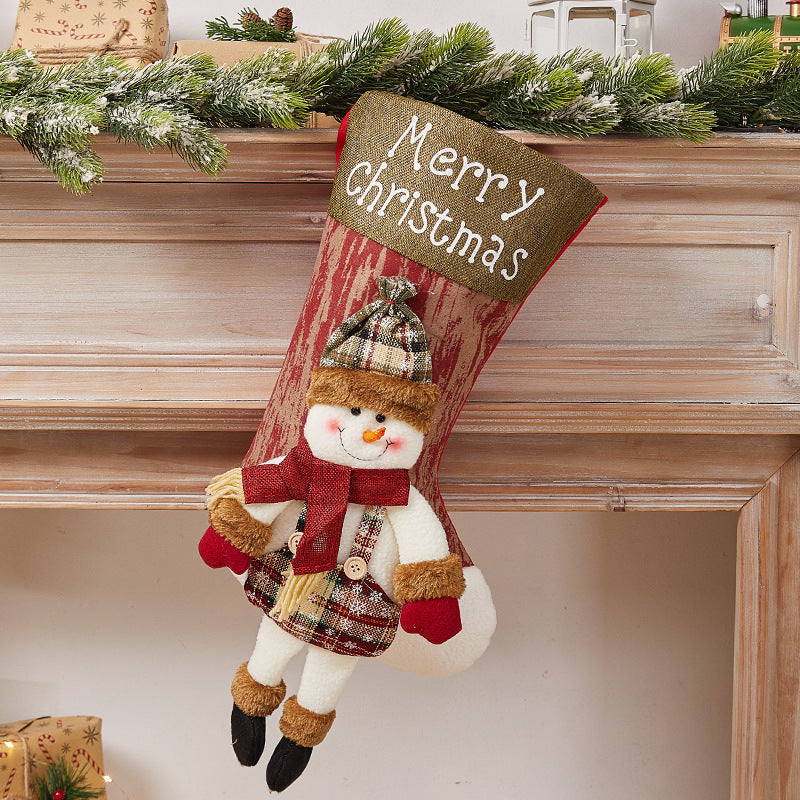 Festive Christmas stocking with nostalgic design