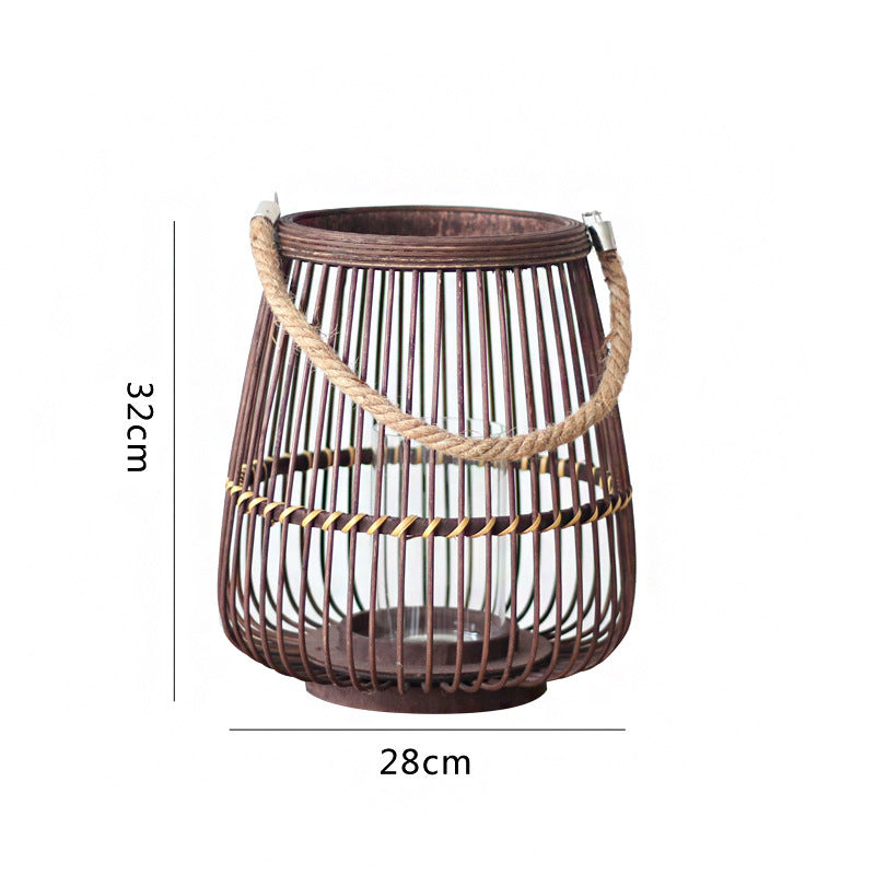 Rustic Rattan Lantern