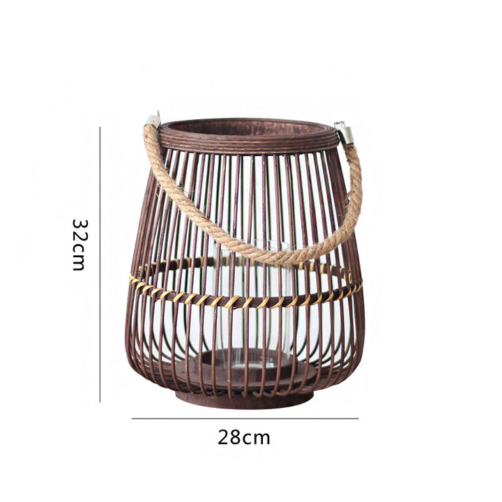 Rustic Rattan Lantern