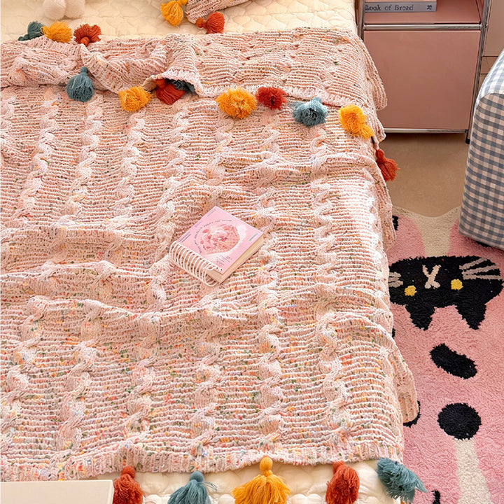 Cozy Knitted Decorative Throw Blanket