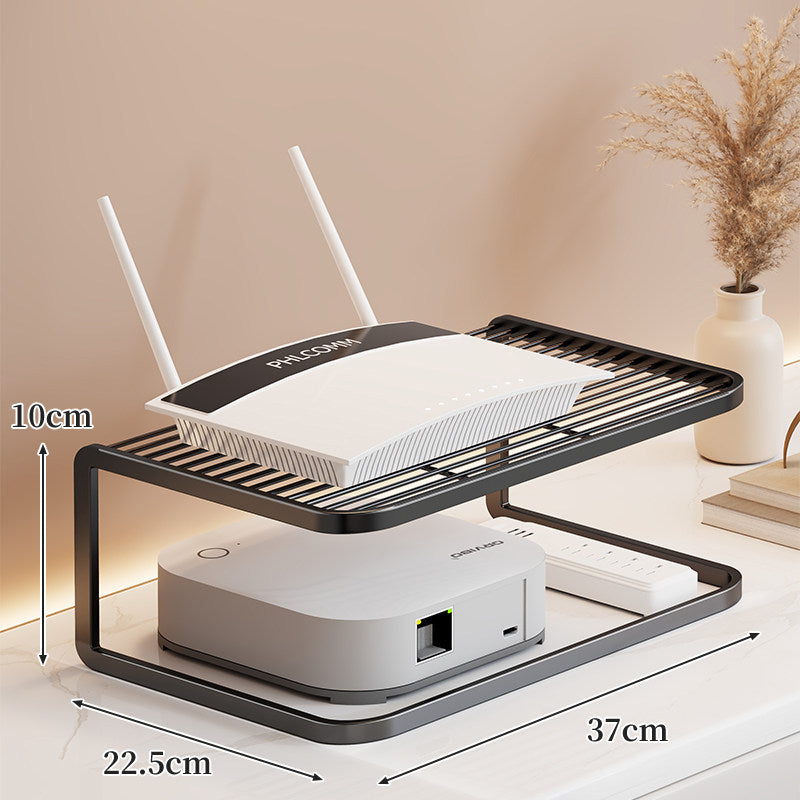 Ventilated Desktop Router and Modem Stand Organizer