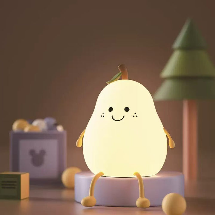 Pear-shaped silicone night light for the children's room