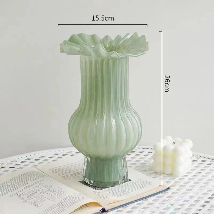 Decorative Fluted Glass Vase