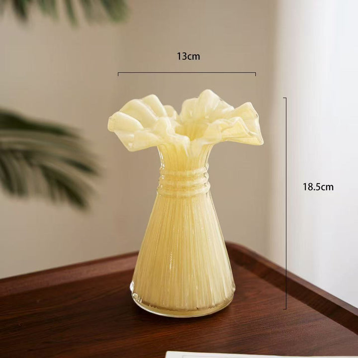 Elegant Ruffled Glass Vase