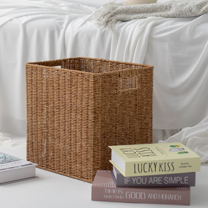 Versatile storage basket made of natural wicker