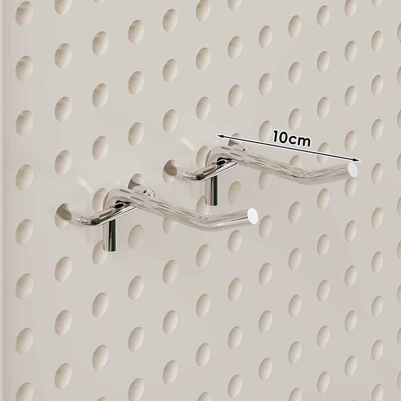 S-Shaped Offset Pegboard Utility Hooks with Support Post
