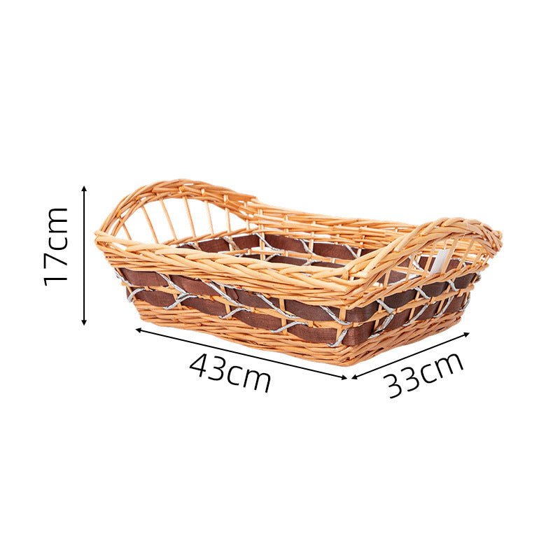 Braided storage basket with elegant fabric insert