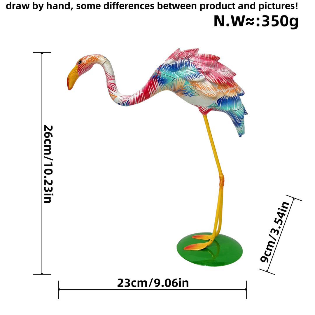 Artistically designed flamingo sculpture