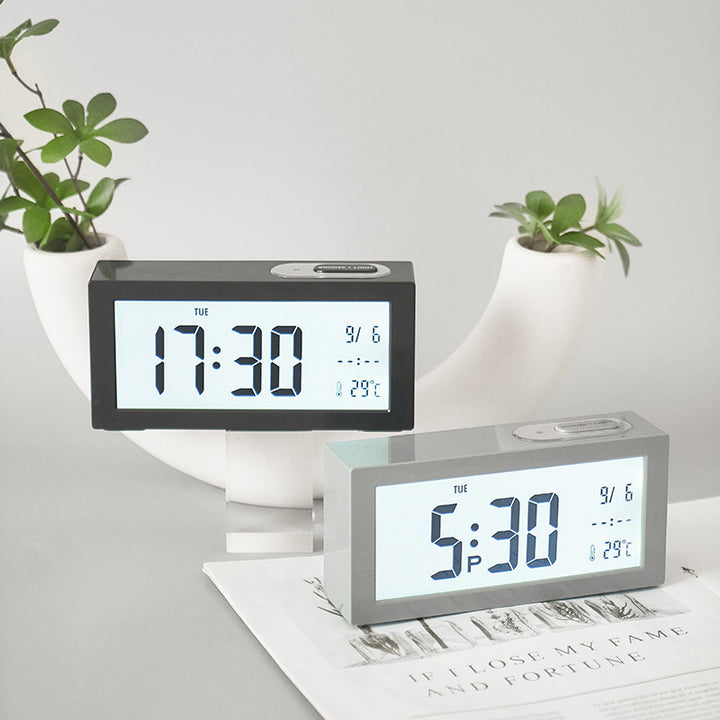 Digital Alarm Clock with Large Contrasting LED Display and Temperature Display