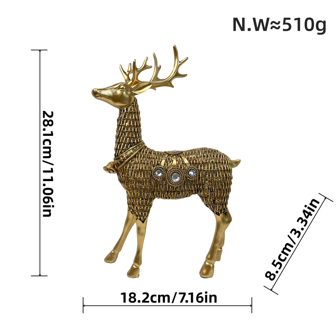 Decorative deer figurine with glitter details