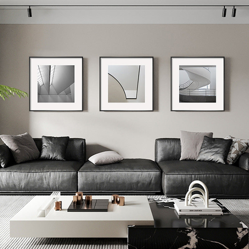 Framed Black and White Architectural Artwork