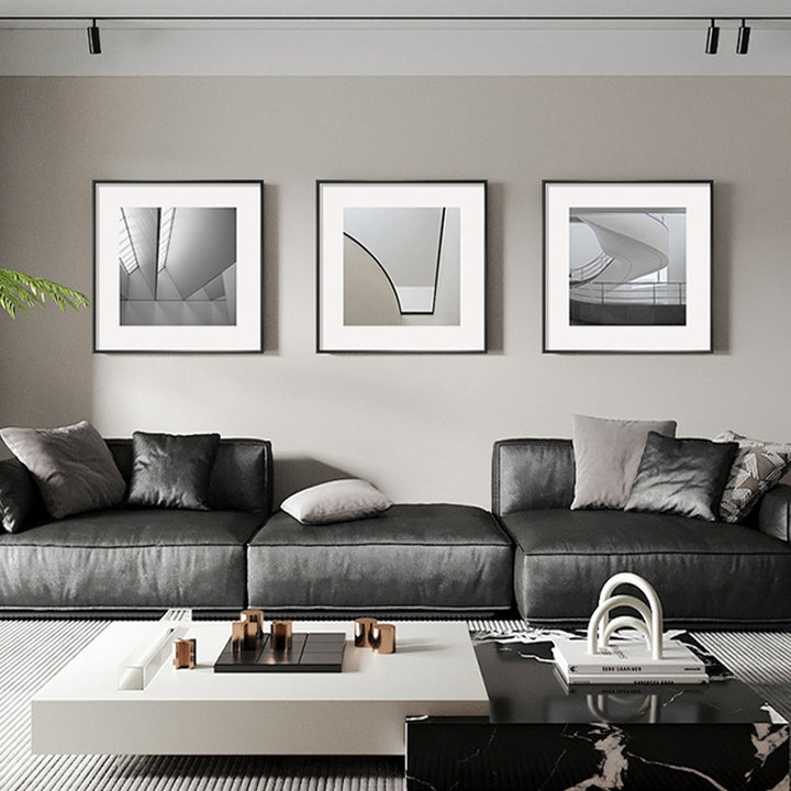 Framed Black and White Architectural Artwork