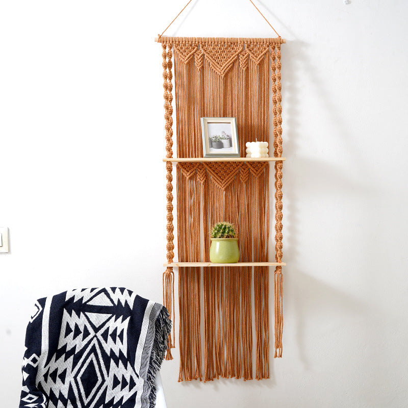 Macramé Wall Hanging Shelf Organizer