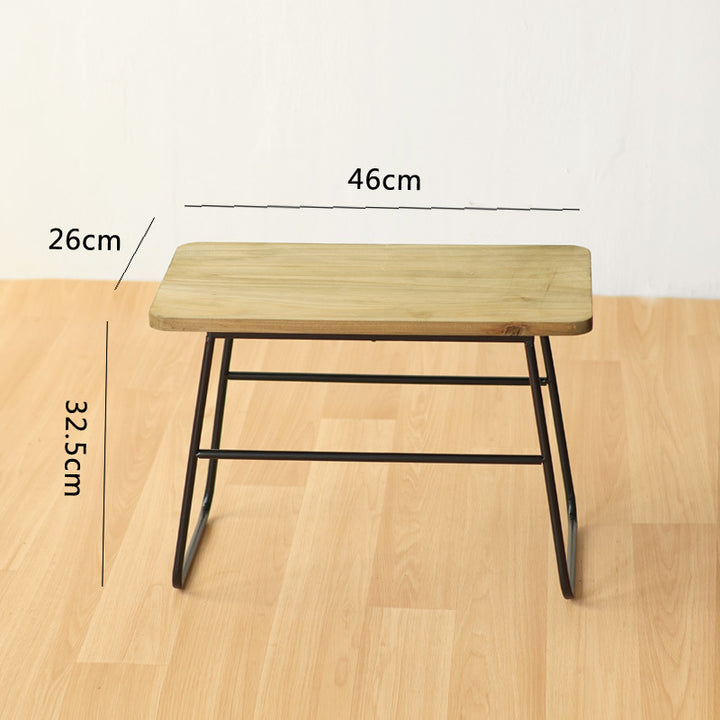Modern wooden stool with metal frame