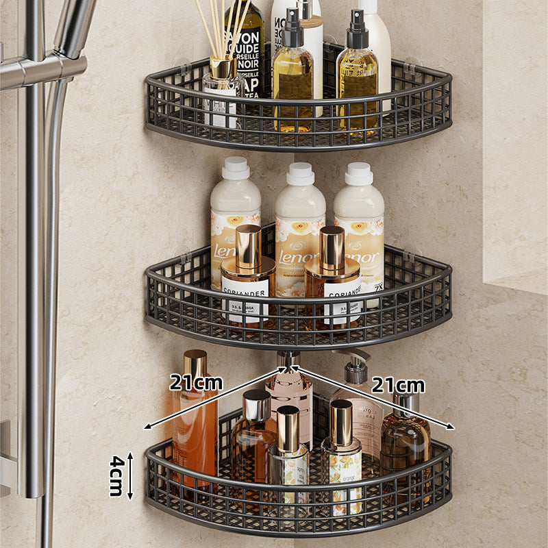 Corner Matte Black Rustproof Mesh Shower Caddy Basket
