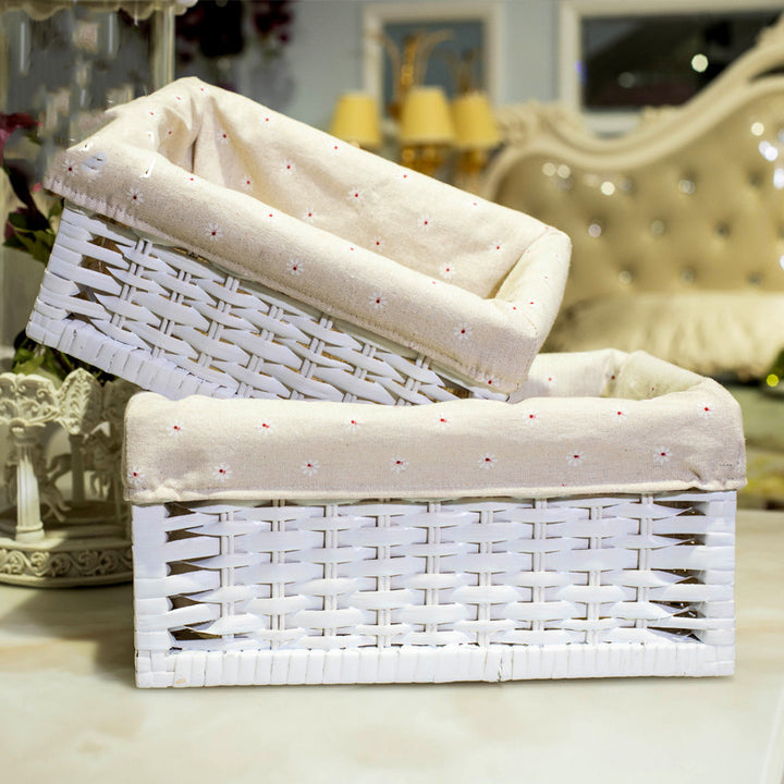 Storage basket with removable fabric cover