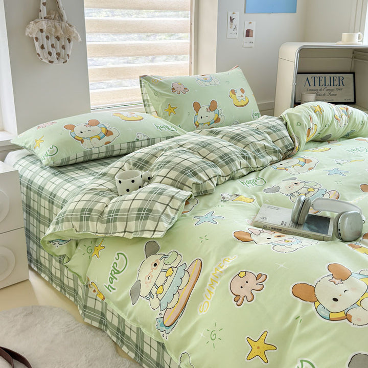 Playful Cartoon-Themed Bedding Ensemble