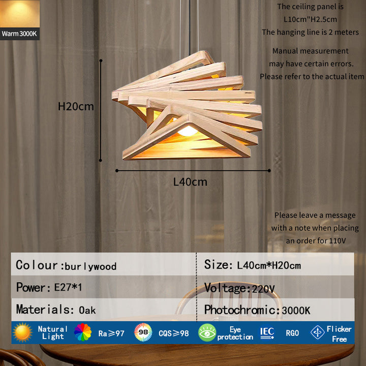 Artistic Wooden Pendant Light