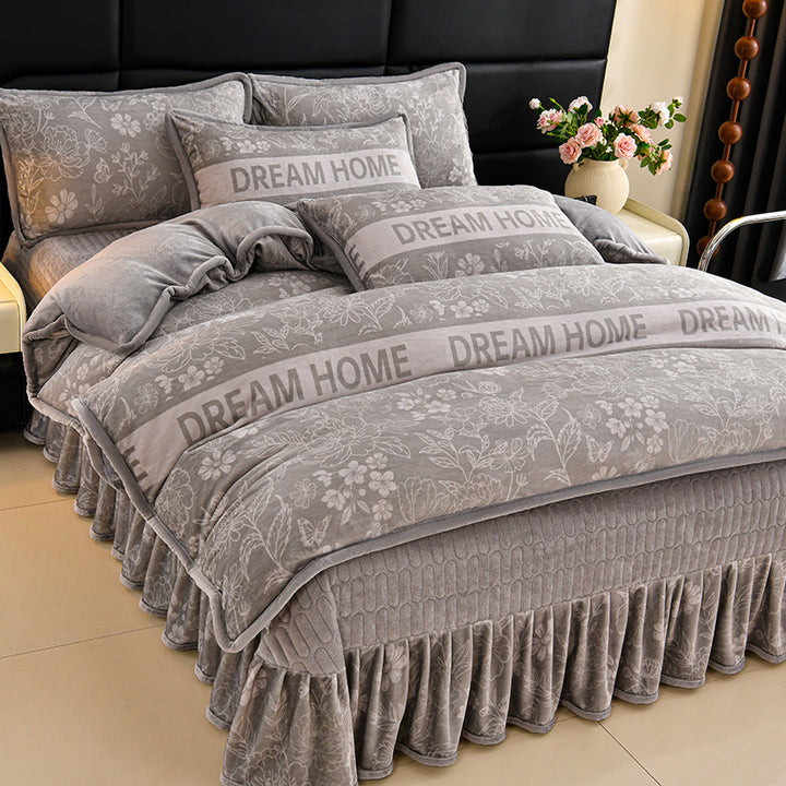 Luxurious Floral Embroidered Bedding Set