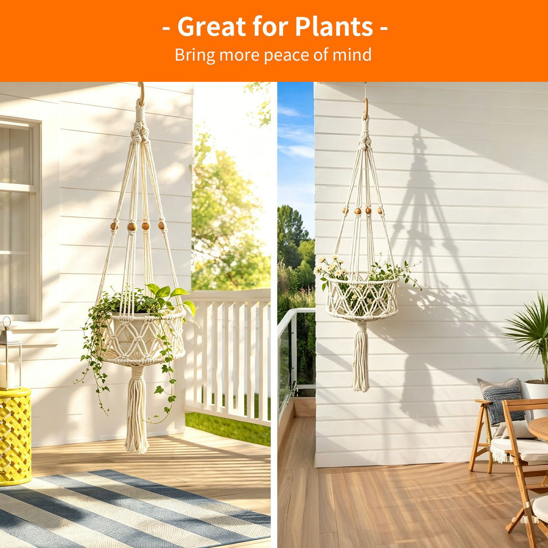 Plant-hanging Macrame Basket