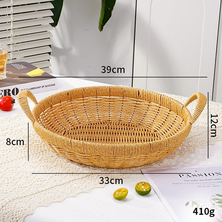 Handwoven Round Serving Basket
