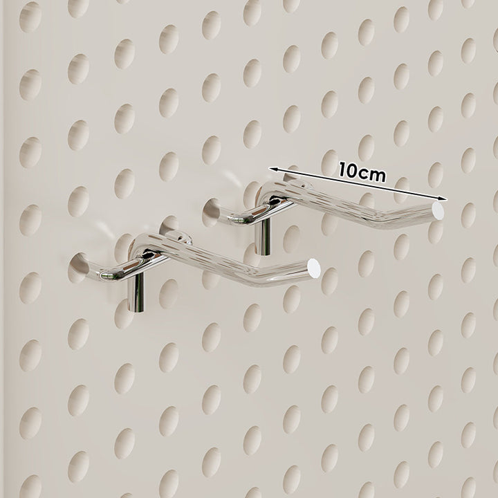 Wall-Mounted Perforated Pegboard Organizer Panel with Modular Hooks