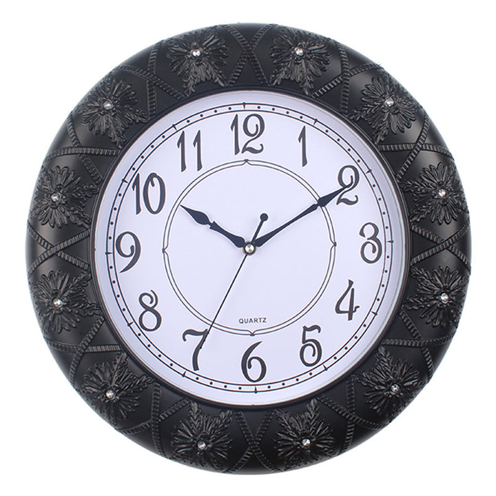 Elegant Wall Clock with Filigree Flower Design