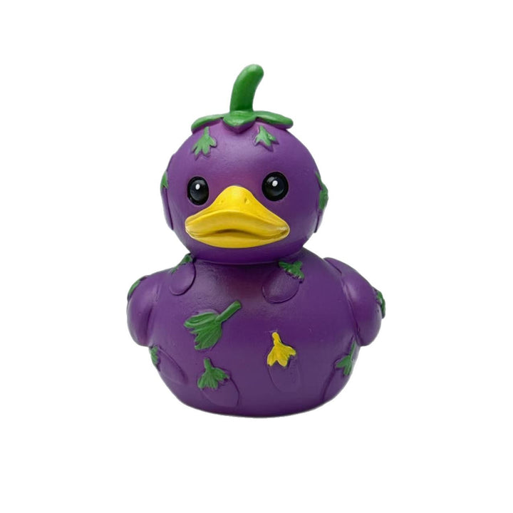 Funny rubber duck with vegetable motif
