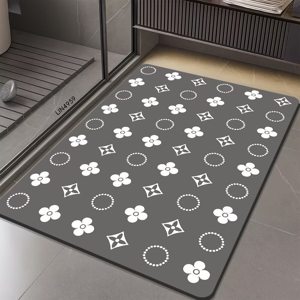 Geometric Hexagonal Pattern Bath Mat