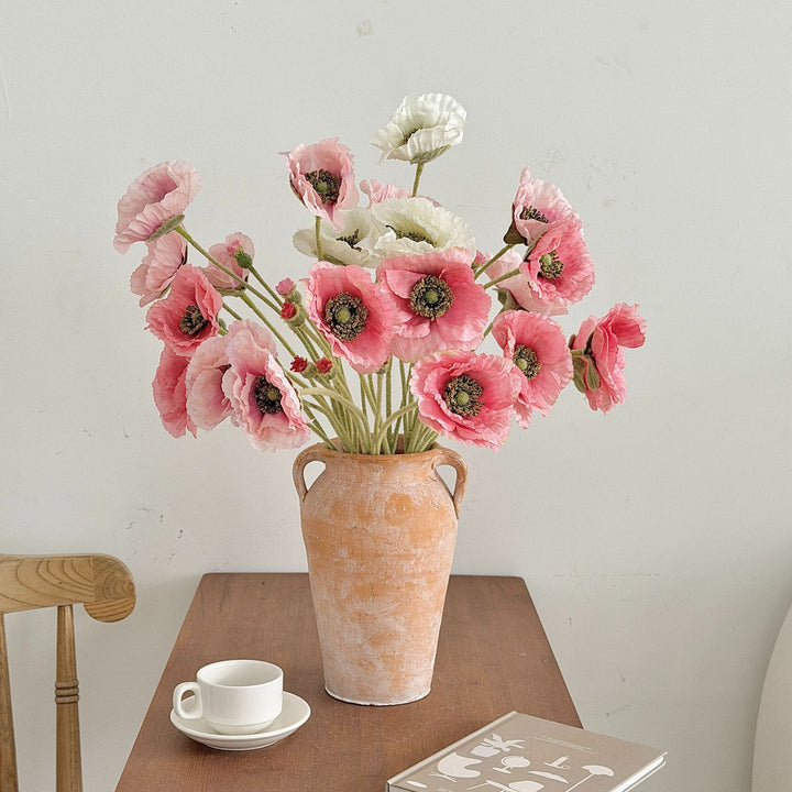 Realistic Poppy Floral Bouquet for Home Decor