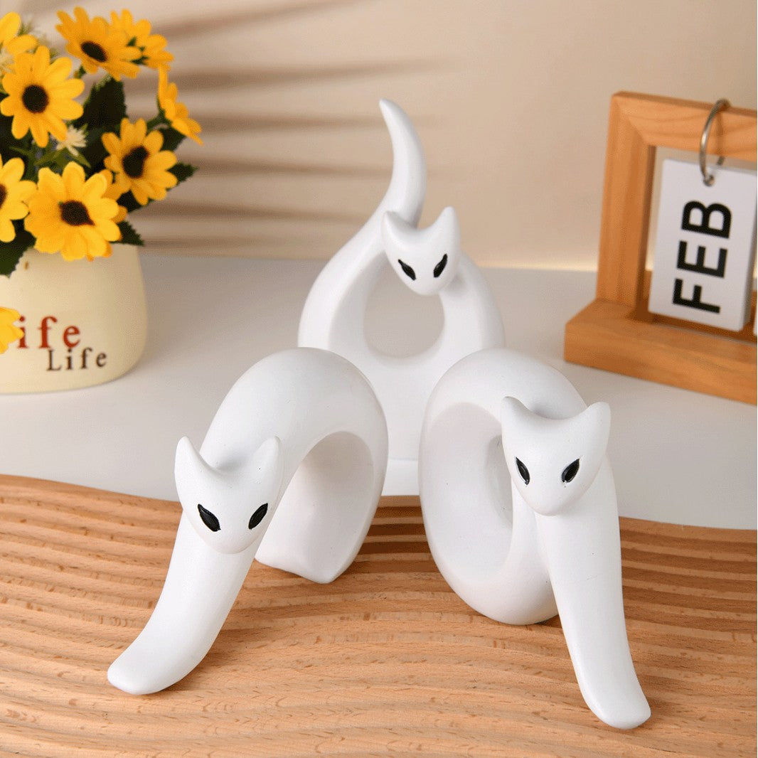 Modern Abstract Cat Figurine
